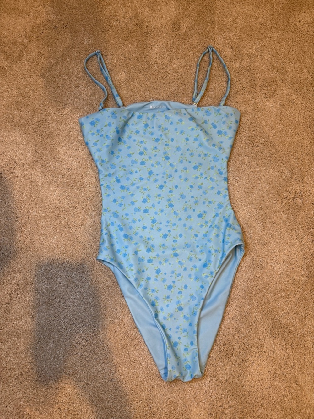 Kaveah girls blue floral one piece swimsuit